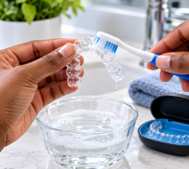 how to clean clear aligners