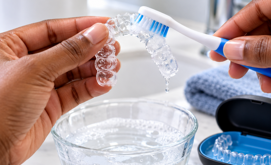 how to clean clear aligners