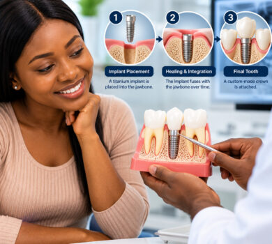How do dental implants work to replace missing teeth